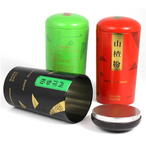 西洋參粉鐵罐；圓形山楂粉包裝罐定制